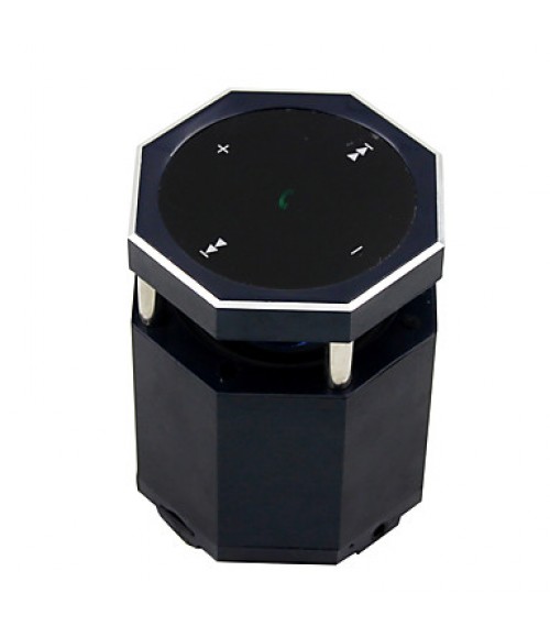 HY-L16 Wireless Bluetooth Touch Screen Speaker w/ TF, FM, USB 2.0, LED Red + Blue Light - Black  