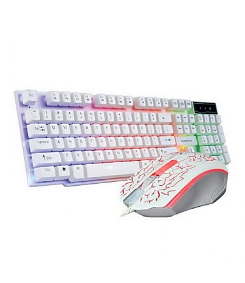1200Dpi USB Wireless Bluetooth Game Mechanical Keyboard & Wired Mouse Suit  