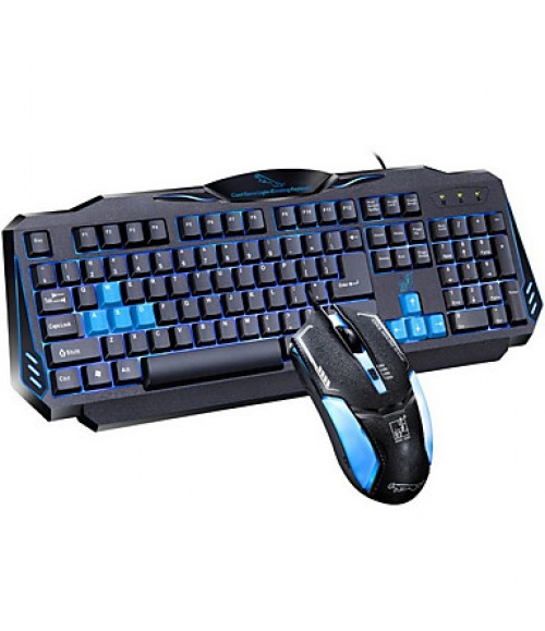 Waterproof Wired Game USB Keyboard & Mouse Suit With LED  
