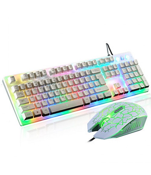 2400Dpi Wired USB  Game Keyboard & Mouse Suit For Desktop With LED  