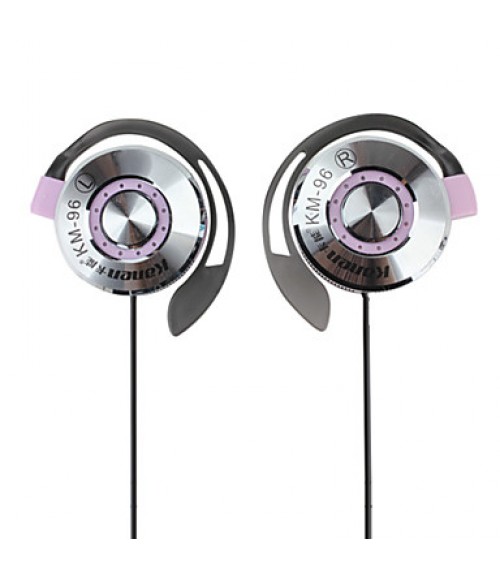 Kanen Stereo Clip-on Earphones with Microphone and Volume Control (Purple)  