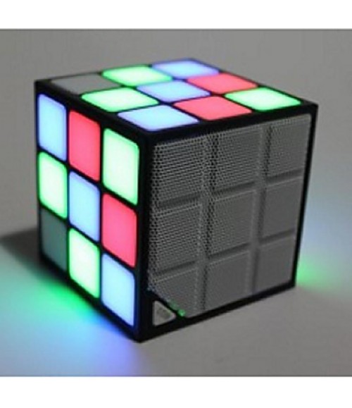 Patented Portable Magic Cube Colorful LED Wireless Bluetooth Speaker with Mic Support TF USB FM Radio Handsfree  