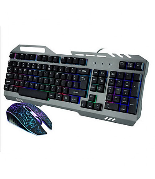 High  Quality Metal Mechanical Wired USB  Game Keyboard & Mouse  
